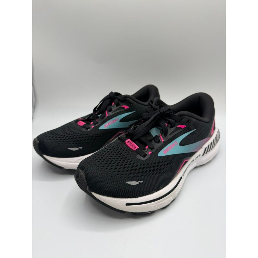 Brooks Women’s Adrenaline GTS 23 GTX Shoes - Black/Knockout Pink/Aqua - 6 M US